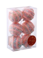 Ёлочные игрушки «Маттео», шары новогодние, d=6 см, 6 шт., розовый - Фото 5