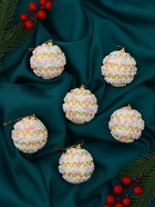 Ёлочные игрушки «Альфи», шары новогодние, d=6 см, 6 шт., жёлтый - Фото 3