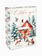 Коробка складная «Новогодняя акварель», 22 × 30 × 10 см - фото 809106615