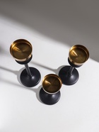 Набор подсвечников на 1 свечу «Эстетика», металл, чёрный с золотом, d=6.7 см, 3 шт., h=22.5, 28 и 32 см - Фото 3