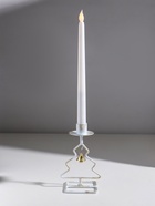 Подсвечник на 1 свечу «Ёлочка», металл, белый с патиной, d=2.3 см, 8.5×7.5×16 см - Фото 1