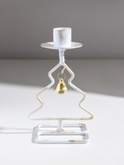 Подсвечник на 1 свечу «Ёлочка», металл, белый с патиной, d=2.3 см, 8.5×7.5×16 см - Фото 2