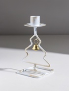 Подсвечник на 1 свечу «Ёлочка», металл, белый с патиной, d=2.3 см, 8.5×7.5×16 см - Фото 4