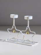 Подсвечник на 2 свечи «Две звезды», металл, белый с патиной, d=5 см, 18.5×7.3×14.8 см - Фото 4