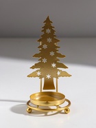 Подсвечник на 1 свечу «Ёлочка со звёздами», металл под золото, d=5 см, 6.5×6.5×13.5 см - Фото 2