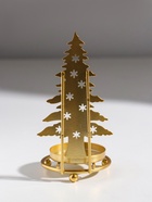 Подсвечник на 1 свечу «Ёлочка со звёздами», металл под золото, d=5 см, 6.5×6.5×13.5 см - Фото 4
