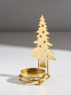 Подсвечник на 1 свечу «Ёлочка со звёздами», металл под золото, d=5 см, 6.5×6.5×13.5 см - Фото 5