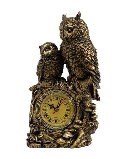 УЦЕНКА Часы настольные интерьерные каминные «Две совы», 15.5×9×29.5 см