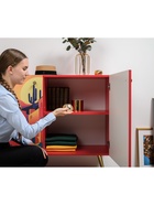 Комод напольный «Кармин 16.220.03», на ножках, 1153×426×932 мм, цвет красный/белый шагрень 10903892 Комод напольный «Кармин 16.220.03», на ножках, 1153×426×932 мм, цвет красный/белый шагрень 10903892