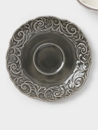 Чайная пара WY Floral Laceware, 2 предмета: чашка 300 мл, блюдце d=15 см, фарфор, белая, серая - Фото 3