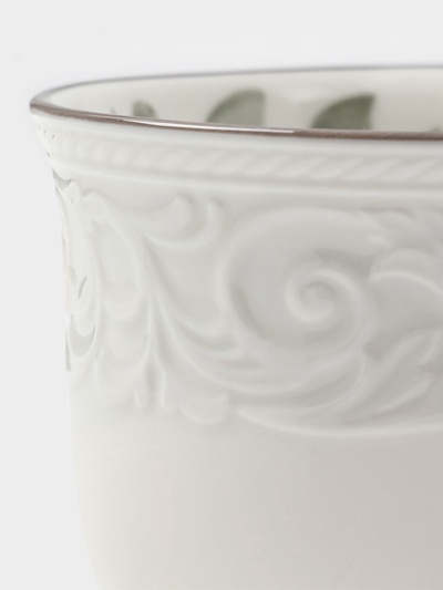 Чайная пара WY Floral Laceware, 2 предмета: чашка 300 мл, блюдце d=15 см, фарфор, белая, серая