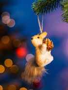 Ёлочная игрушка «Бельчонок» 8×13 см, бежевый 10876228