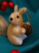 Ёлочная игрушка «Бельчонок» 8×13 см, бежевый 10876228