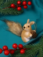 Ёлочная игрушка «Бельчонок» 8×13 см, бежевый 10876228