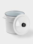 Кастрюля эмалированная, 12 л, d=26.5 см, с крышкой, без декора, белая - Фото 2