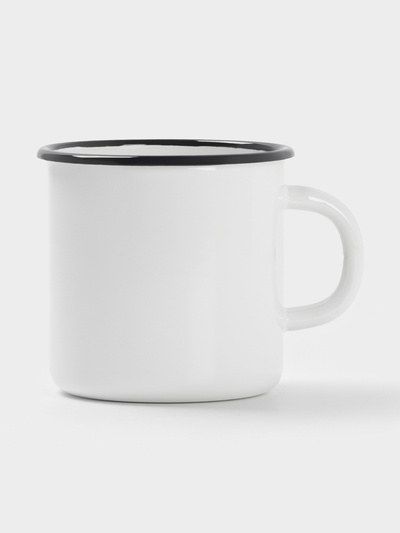 Кружка эмалированная, 400 мл, белая