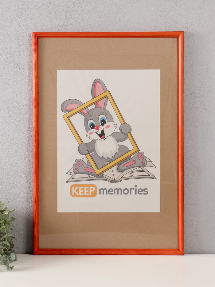 Фоторамка для фото 40×60 см Keep memories махагон, (пластиковый экран), дерево - Фото 1