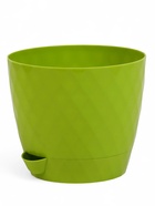 Горшок для цветов, с прикорневым поливом «Румба», 1 л, d=13.5 см, h=12 см, пластик, с поддоном, цвет киви - Фото 1