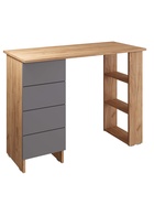 Стол письменный «Лайт», с полками, 4 ящика, 1000×450×754 мм цвет дуб золотой крафт/серый шифер - Фото 4