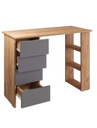 Стол письменный «Лайт», с полками, 4 ящика, 1000×450×754 мм цвет дуб золотой крафт/серый шифер - Фото 5