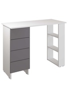 Стол письменный «Лайт», с полками, 4 ящика, 1000×450×754 мм, цвет белый/серый шифер - Фото 4