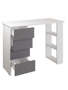 Стол письменный «Лайт», с полками, 4 ящика, 1000×450×754 мм, цвет белый/серый шифер - Фото 5