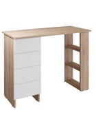 Стол письменный «Лайт», с полками, 4 ящика, 1000×450×754 мм, цвет дуб сонома/белый - Фото 4