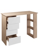 Стол письменный «Лайт», с полками, 4 ящика, 1000×450×754 мм, цвет дуб сонома/белый - Фото 5