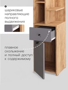 Стеллаж угловой «Лайт», 1 дверка, 1 ящик, 332×332×1504 мм, цвет дуб золотой крафт/серый шифер - Фото 4