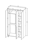 Шкаф трёхстворчатый для одежды «Йорк», 1170×577×2020 мм, цвет серый шифер/дуб делано 10901565