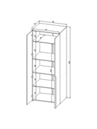 Шкаф двухстворчатый для одежды «Йорк», 780×577×2020 мм, цвет серый шифер/дуб делано 10901566