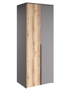 Шкаф двухстворчатый для одежды «Йорк», 780×577×2020 мм, цвет серый шифер/дуб делано 10901566