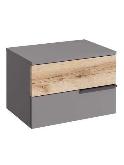 Тумба прикроватная «Йорк», 500×353×336 мм, цвет серый шифер/дуб делано