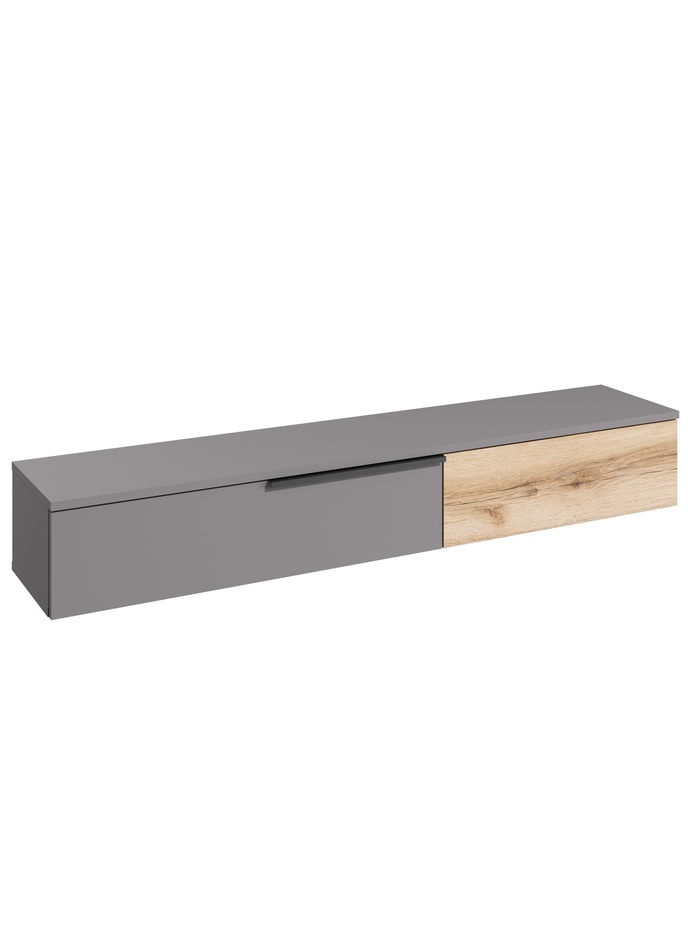 Тумба навесная под ТВ «Йорк», 1400×283×208 мм, цвет серый шифер/дуб делано - Фото 1