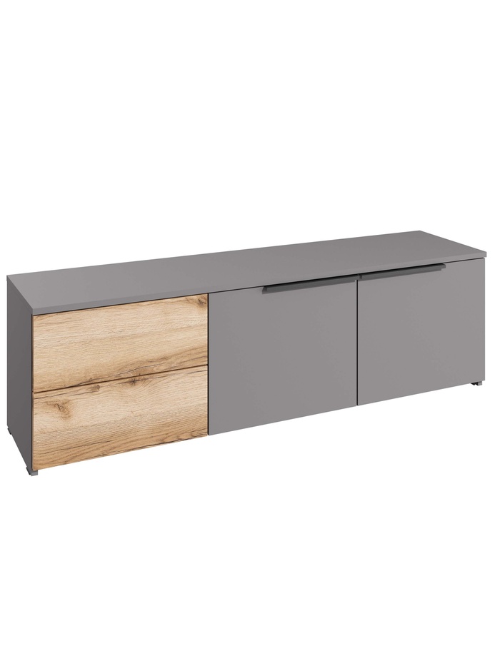 Тумба напольная под ТВ «Йорк», 1400×353×424 мм, цвет серый шифер/дуб делано - Фото 1