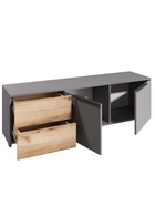 Тумба напольная под ТВ «Йорк», 1400×353×424 мм, цвет серый шифер/дуб делано - фото 809052079