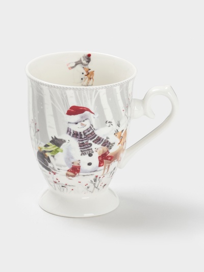 Кружка новогодняя «Снежные забавы», 300 мл, керамика, подарочная упаковка, белая