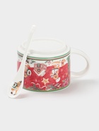 Кружка новогодняя «Пряничный домик», с ложкой, 280 мл, керамика, подарочная упаковка, красная - Фото 4