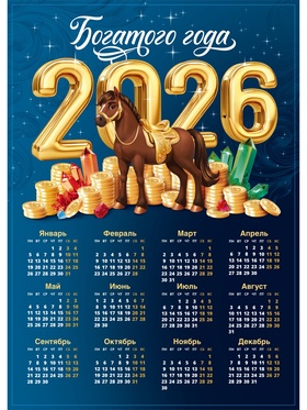Календарь настенный 2026 «Богатого года», А3