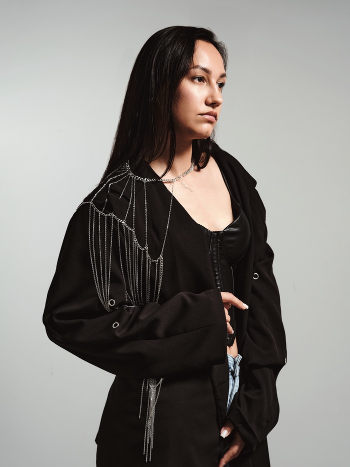 Бодичейн через плечо «Цепочка», цвет серебро - Фото 1