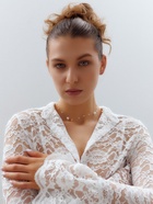 Колье бусы на леске «Жемчуг» шар №4+8, белое в серебре - Фото 4