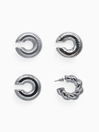 Набор серьга и каффы «Бублики» набор 4 шт., цвет серебро - Фото 2