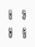 Набор серьга и каффы «Бублики» набор 4 шт., цвет серебро - Фото 3