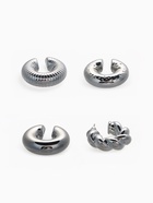 Набор серьга и каффы «Бублики» набор 4 шт., цвет серебро - Фото 5