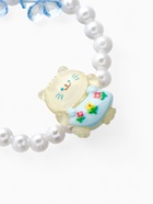 Браслет детский Выбражулька «Котик», d=6 см цветы, жемчуг, бело-голубой - Фото 2