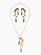 Гарнитур 2 предмета: кулон, серьги «Капли» таяние, цвет золото - Фото 2
