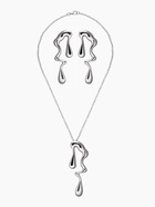 Гарнитур 2 предмета: кулон, серьги «Капли» таяние, цвет серебро - Фото 2