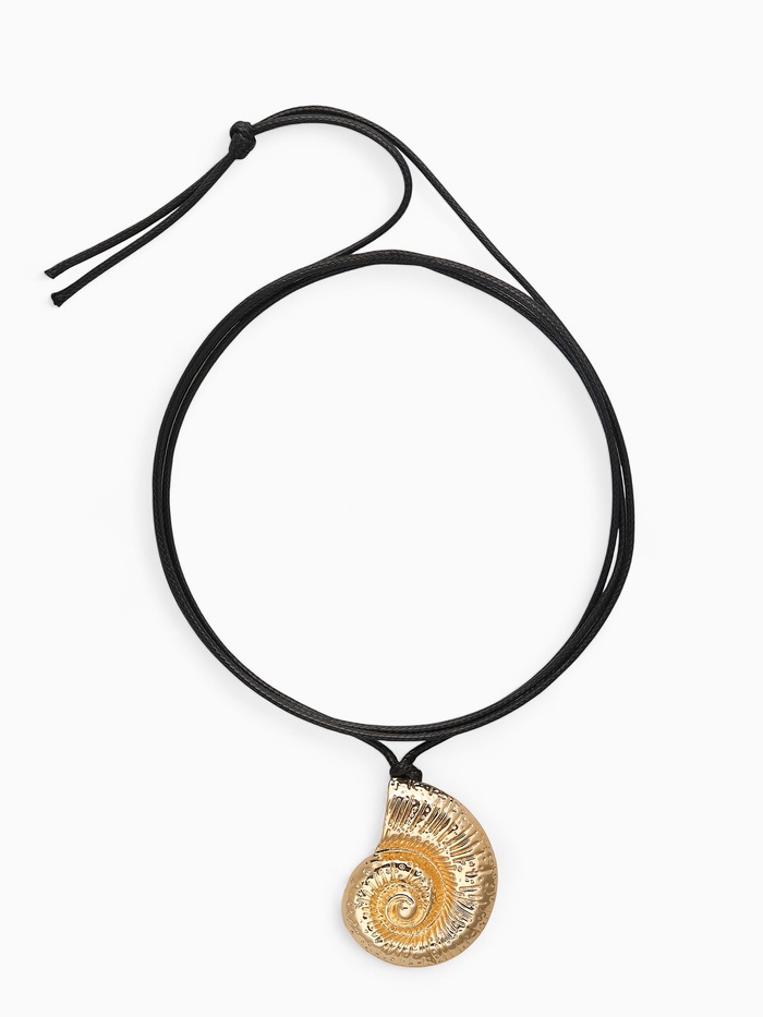 Кулон на шнурке «Ракушка», крупная, цвет золото - Фото 1