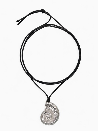 Кулон на шнурке «Ракушка», крупная, цвет серебро