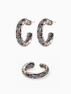 Набор серьги и каффы «Леопард», цвет серебро - фото 809052396